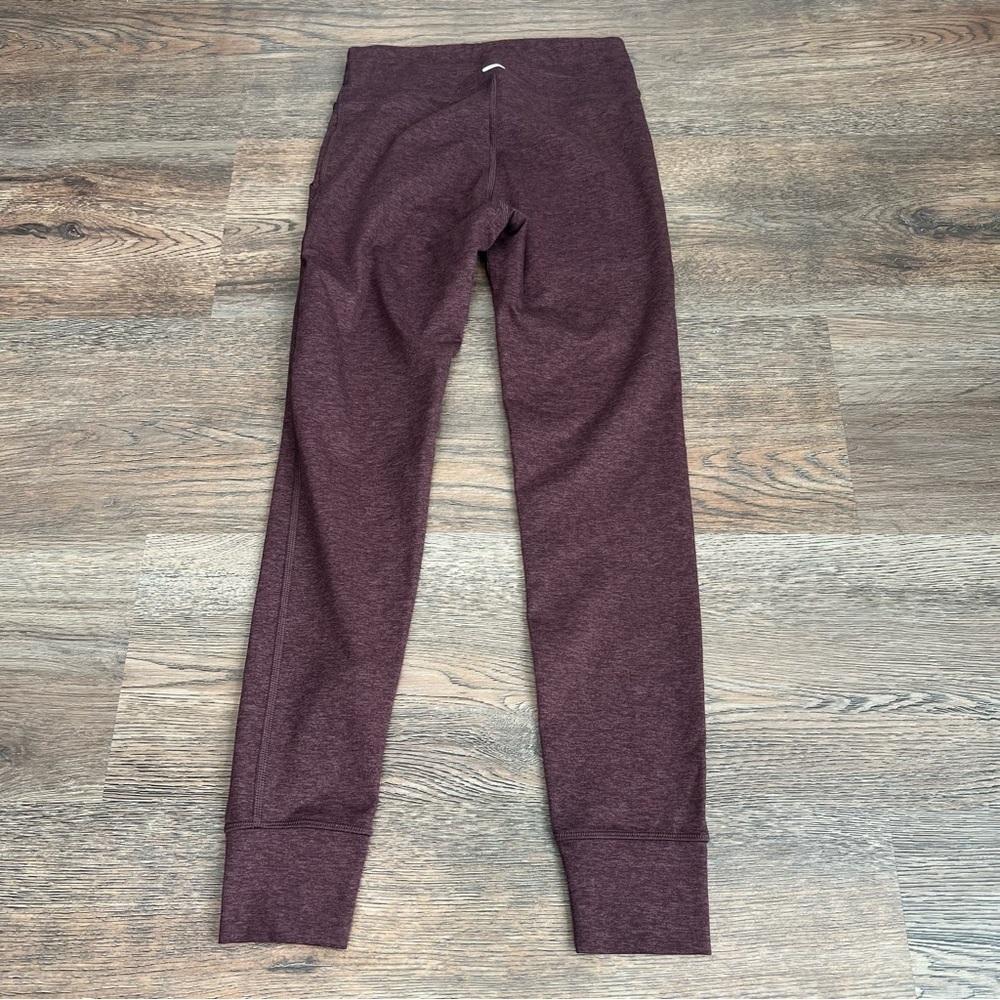 Aerie Chill Play Move Leggings Size Small Burgundy High Rise Jogger Pockets - Picture 3 of 8